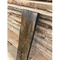 Altholz-Stil, rustikal, antik, Balken, Bohle, Eiche, schwarz (BLACK) geölt, Massivholz, 150x25x3cm